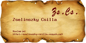 Zselinszky Csilla névjegykártya