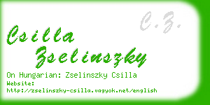 csilla zselinszky business card